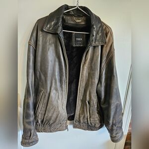 Vintage distressed Trek leather jacket size 3xl